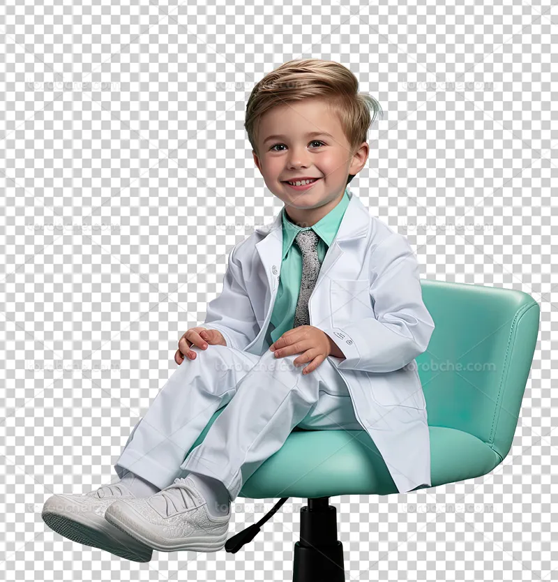 عکس PNG کودک با لباس پزشکی مناسب برای طراحی | گرافیک با طعم تربچه