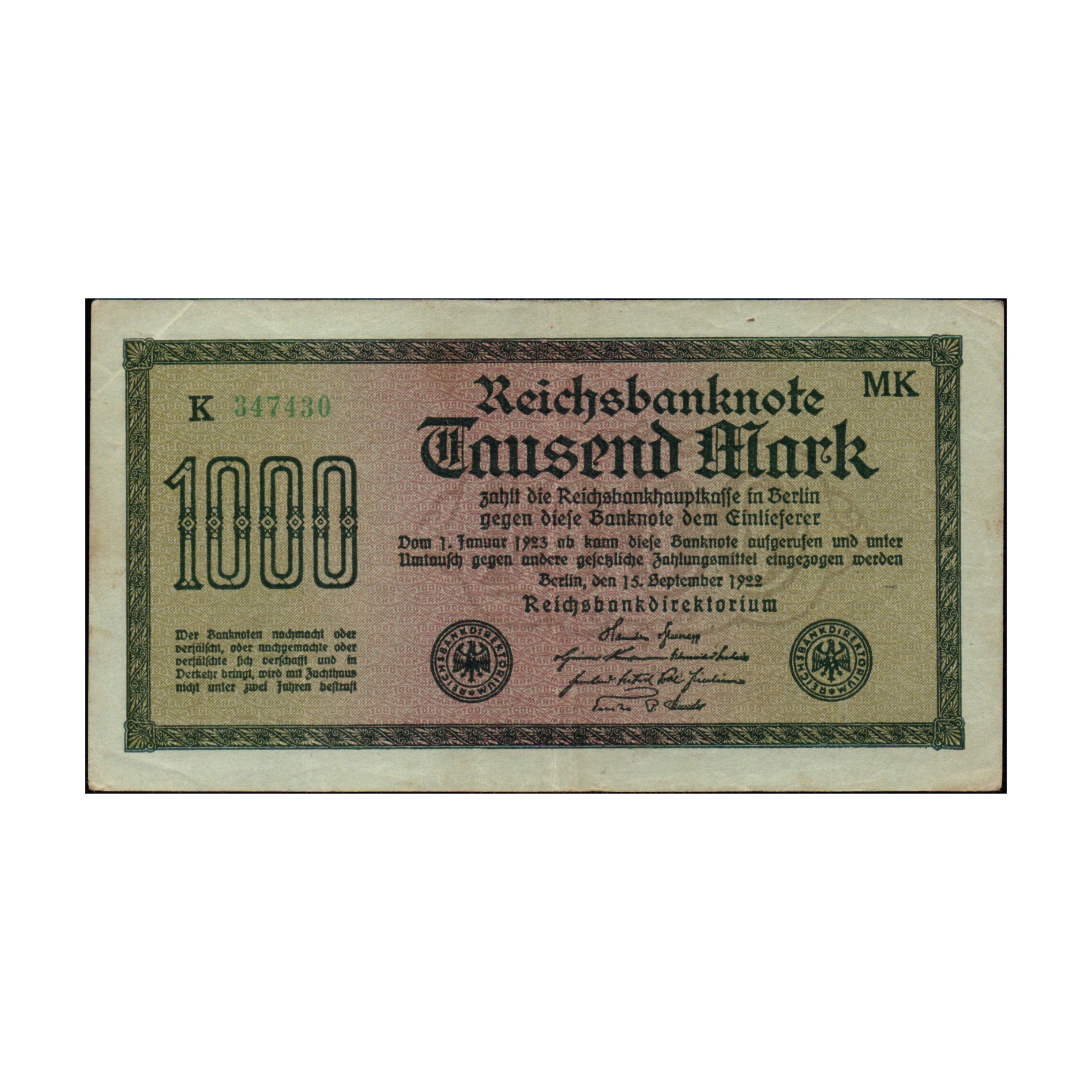 اسکناس تزئینی مدل  کشور آلمان 1000 مارک