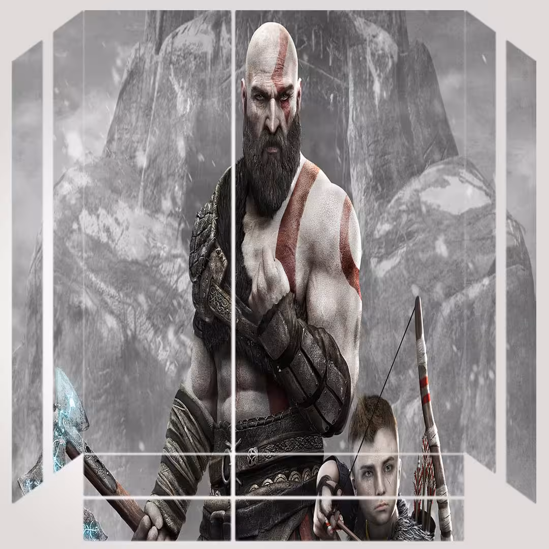 برچسب پلی استیشن ۴ مدل مدل ps4 fat طرح god of war کد PS-1022