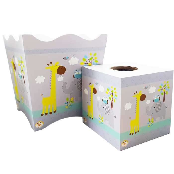 ست سطل و جا دستمالی طرح زرافه