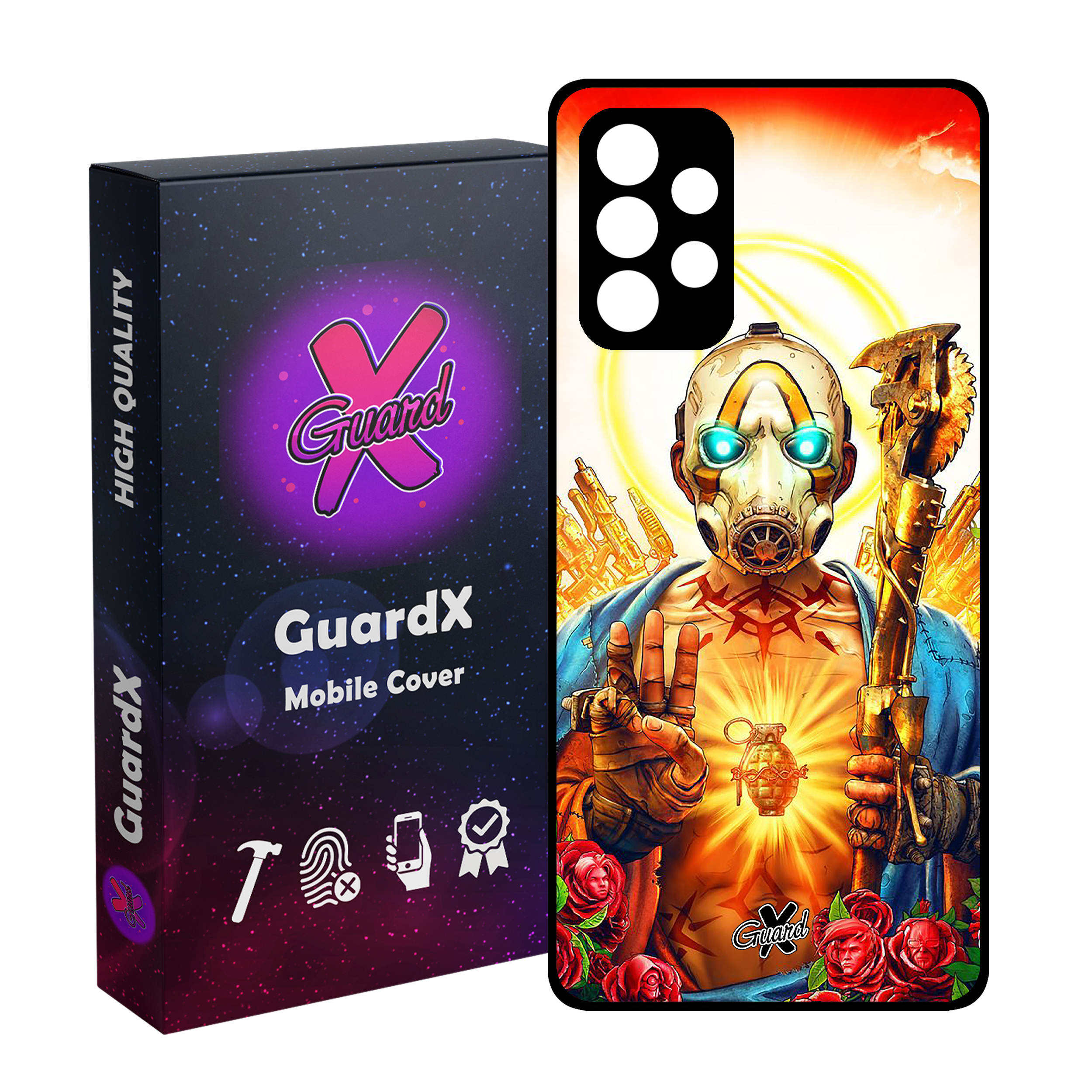 کاور گارد ایکس طرح Borderlands مدل Glass10068 مناسب برای گوشی موبایل سامسونگ Galaxy A72