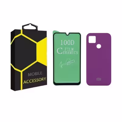 کاور مدل silicon مناسب برای گوشی موبایل شیائومی Redmi 10A به همراه محافظ صفحه نمایش