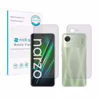 گلس صفحه نمایش و پشت گوشی ریلمی Narzo 50i Prime مدل نانو هیدروژل شفاف برند راک اسپیس کد SS