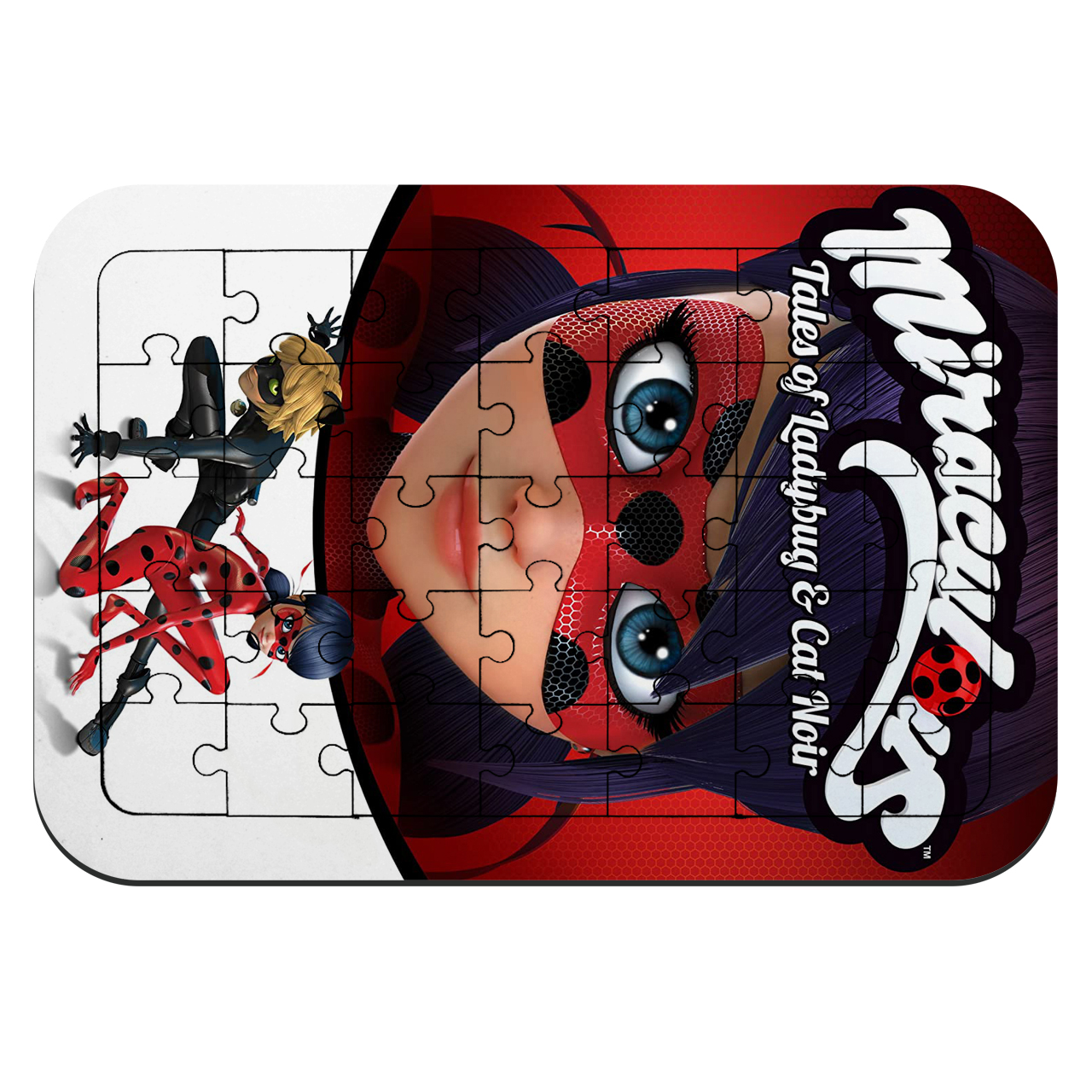 پازل 35 تکه طرح دختر کفشدوزکی و پسر گربه ای مدل NI887