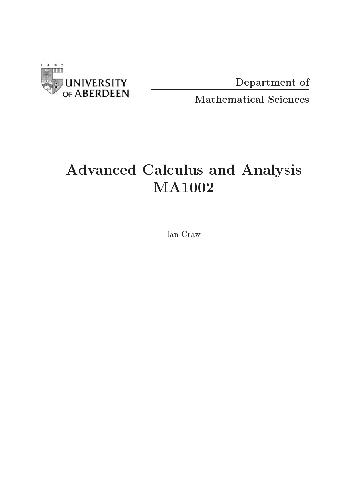خرید و دانلود نسخه کامل کتاب Advanced Calculus And Analysis