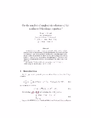 خرید و دانلود نسخه کامل کتاب On the number of single-peak solutions of the nonlinear Schrödinger equation