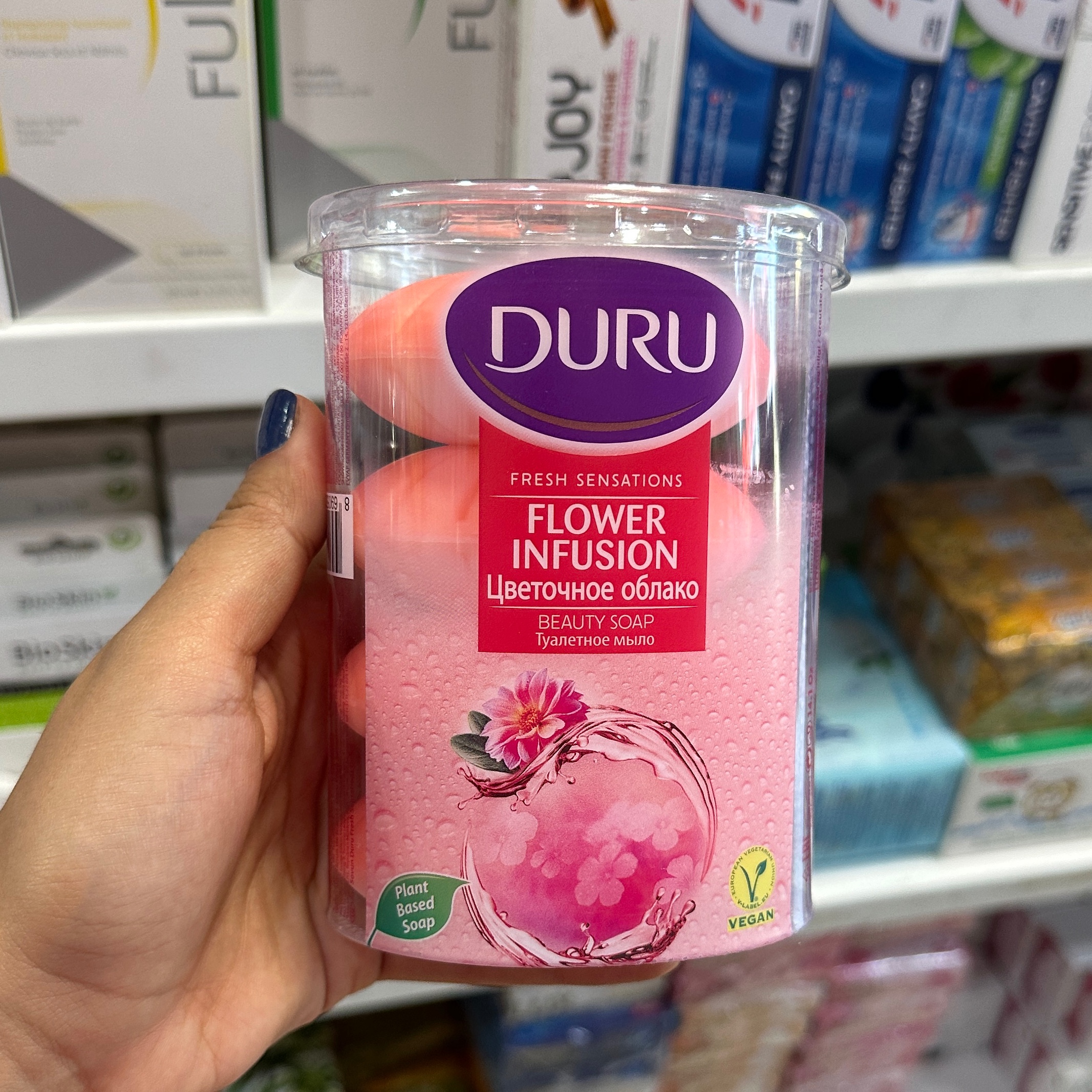 صابون دورو Duru ترکیه صورتی با رایحه ی شکوفه 4عدد صابون 100گرمی