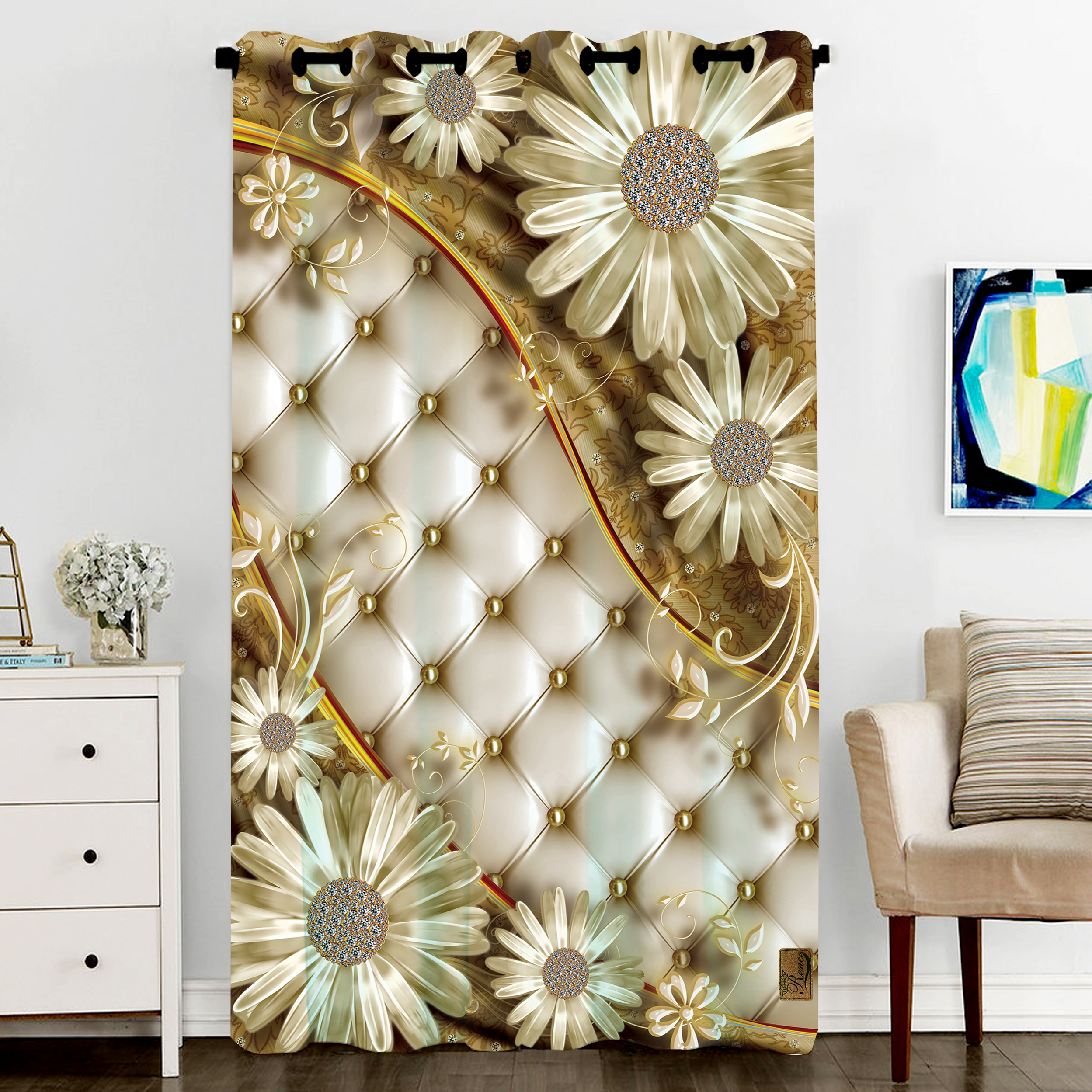 پرده رنس مدل CC6-50817 سایز 270x140 سانتی‌متر