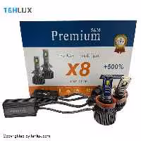 هدلایت دو طرفه پریمیوم مدل X8 پایه H4 (سه فیش دو کنتاکت)