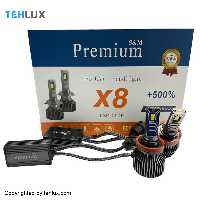 هدلایت دو طرفه پریمیوم مدل X8 پایه H4 (سه فیش دو کنتاکت)