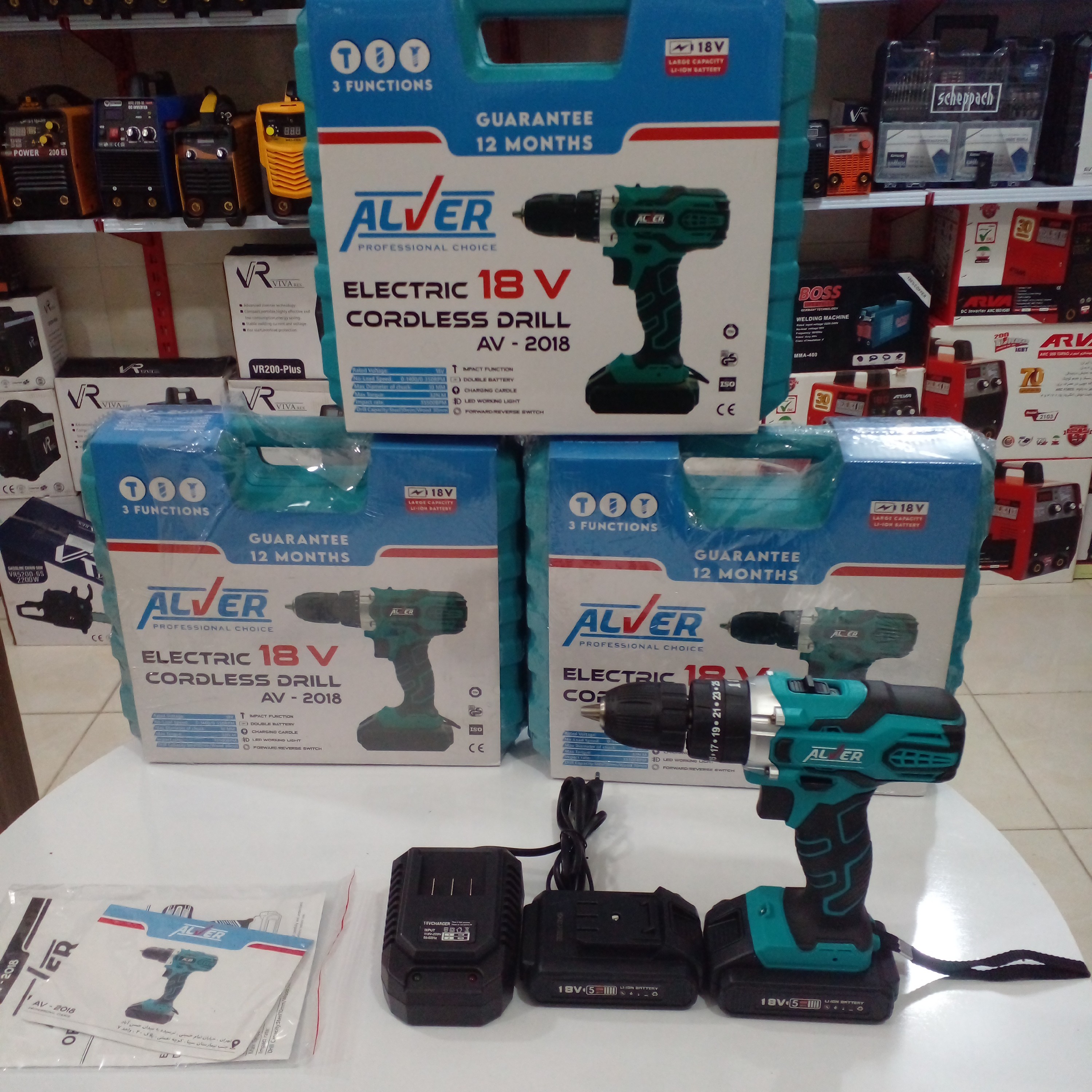 دریل شارژی 14ولت صنعتی الور باگارانتی یک ساله