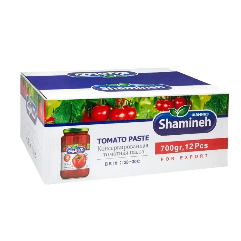 رب گوجه فرنگی غلیظ شده شامینه - 800 گرم بسته 12 عددی