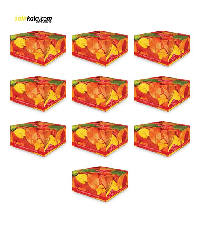 دستمال کاغذی 50 برگ گلریز مدل برگریزان مجموعه 10 عددی