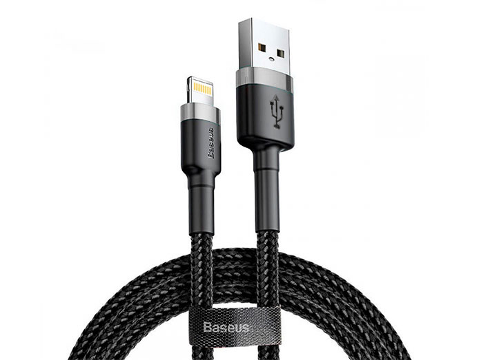 کابل شارژ سریع و انتقال داده لایتنینگ بیسوس Baseus Cafule Lightning Cable 1m 2.4A CALKLF-BG1