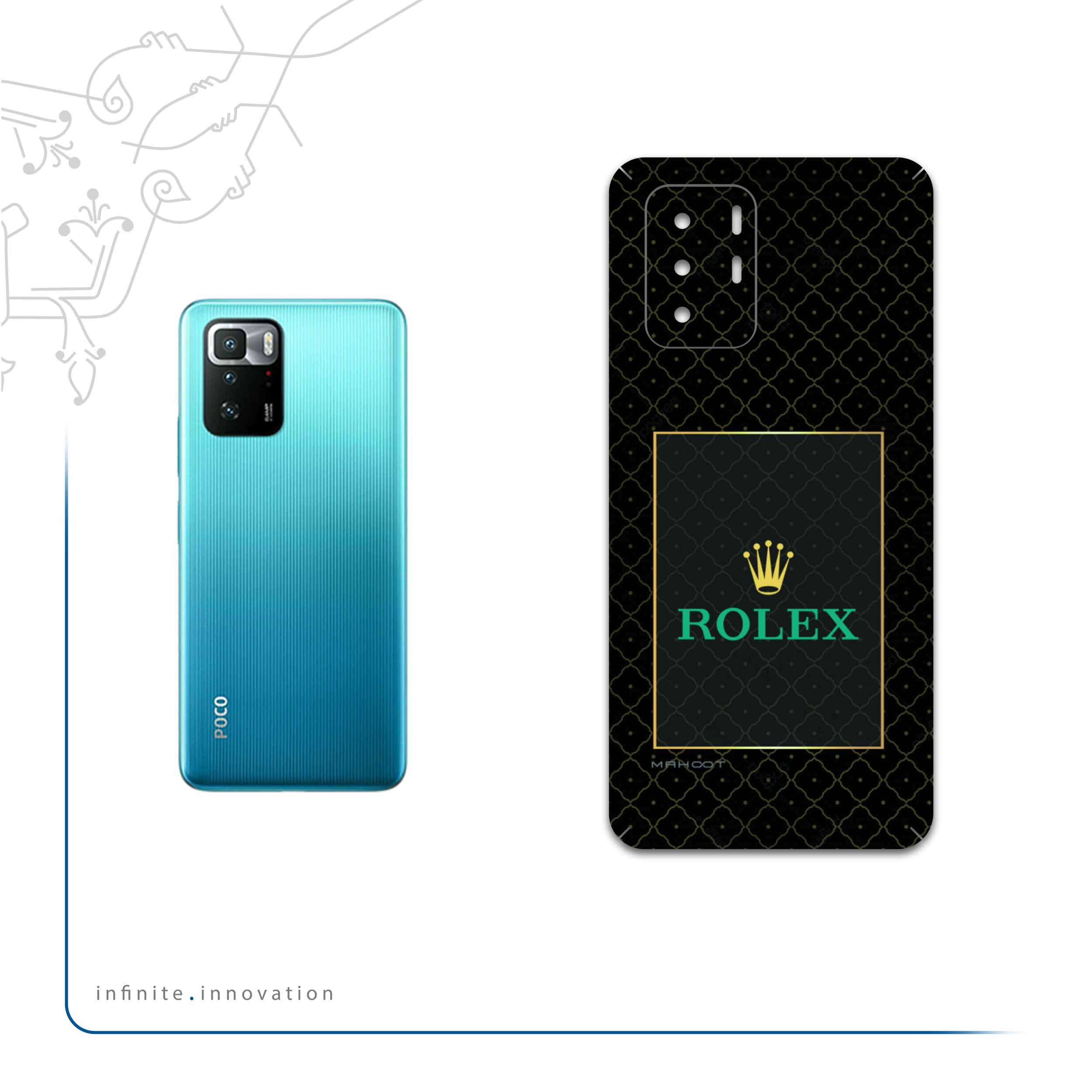 برچسب پوششی ماهوت مدل Rolex-Logo مناسب برای گوشی موبایل شیائومی Poco X3 GT 5G