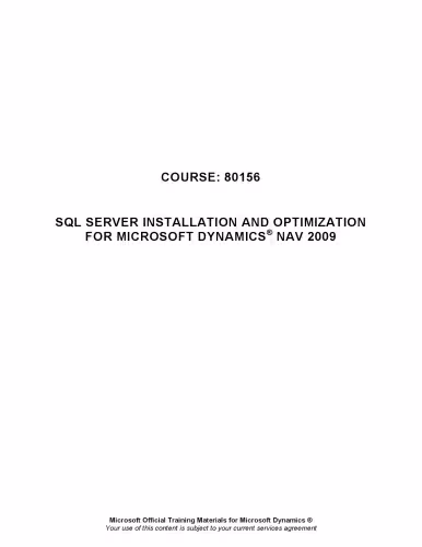 خرید و دانلود نسخه کامل کتاب SQL Server Installation and Optimization for Microsoft Dynamics® NAV 2009