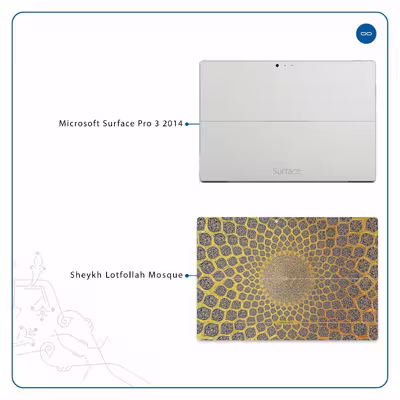 برچسب پوششی ماهوت مدل Iran-Tile2 مناسب برای تبلت مایکروسافت Surface Pro 3 2014