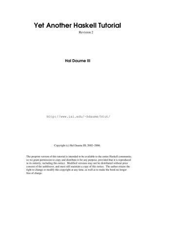 خرید و دانلود نسخه کامل کتاب Yet Another Haskell Tutorial