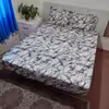 سرویس ملحفه مدل کشدار ni09087 طرح ماربل کد 140 دو نفره سه تکه