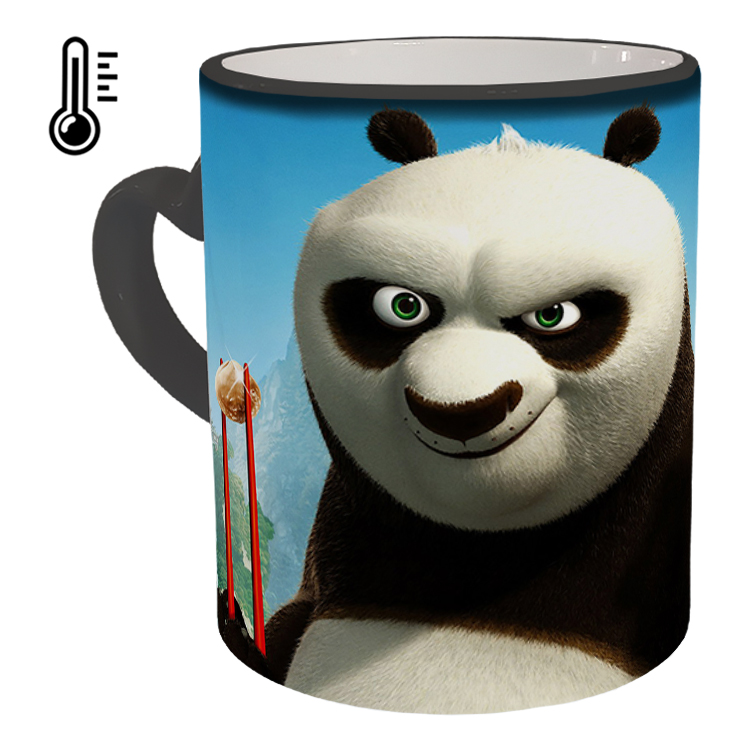 ماگ حرارتی مدل دسته قلبی طرح پاندا کونگ فو کار کد 20