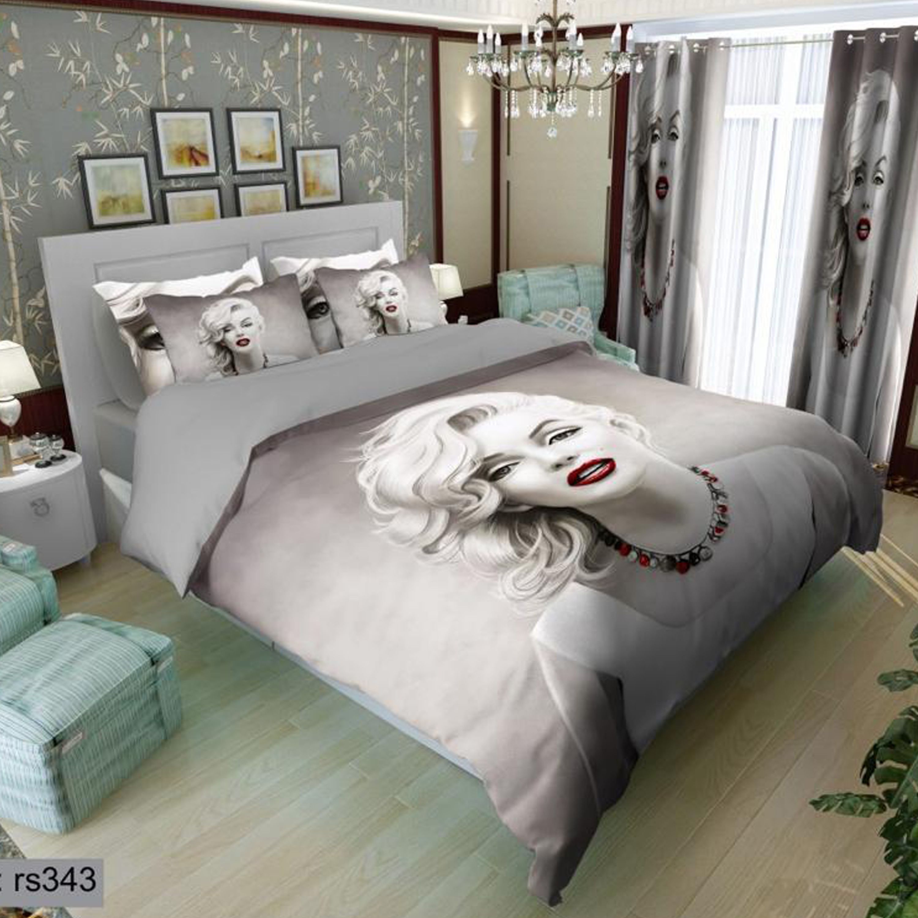 سرویس روتختی 1 نفره تنسل چاپی برندترک لند (Turk Land)  کد rs 343