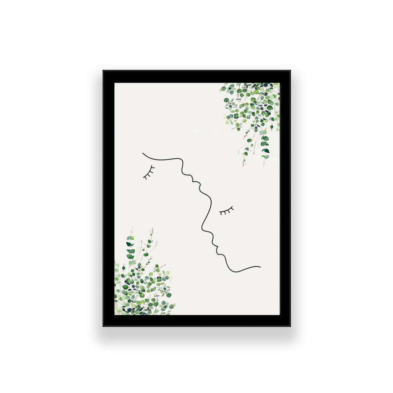 تابلو طرح مینیمال لاین آرت عاشقانه | دنیای قاب