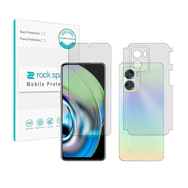 گلس صفحه نمایش و پشت گوشی ریلمی V23 مدل نانو هیدروژل شفاف برند راک اسپیس کد MS
