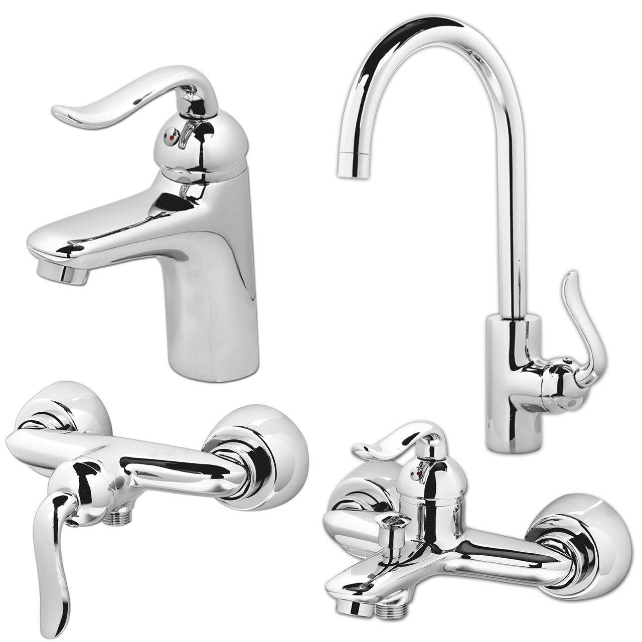 شیرآلات کسری مدل رابین مجموعه 4 عددی به همراه پک نظافت