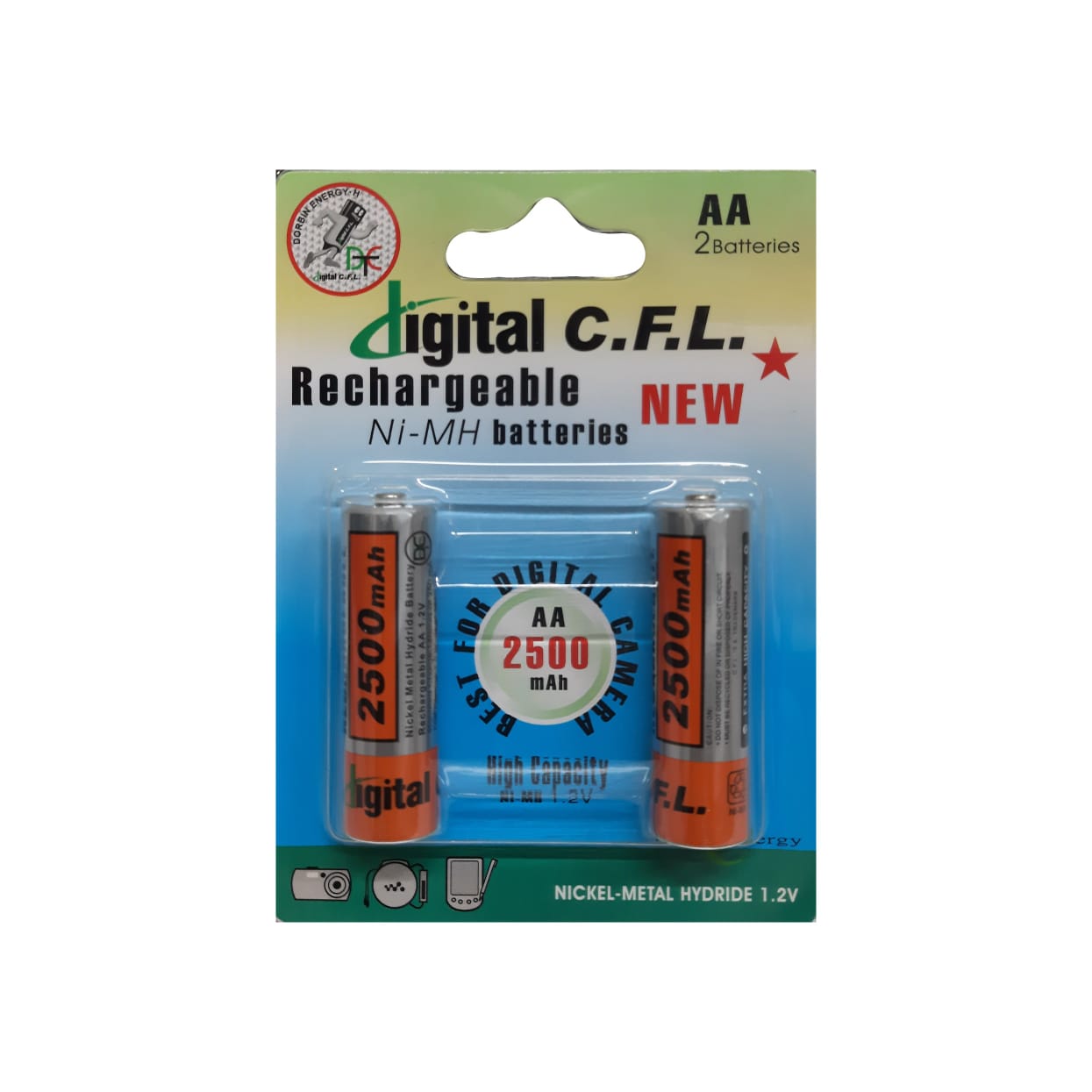 باتری قلمی قابل شارژ سی اف ال مدل 2500 MAH بسته 2 عددی