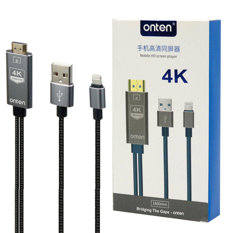 تبدیل Onten OTN-7519 4K Lightning to HDMI 1.8m
