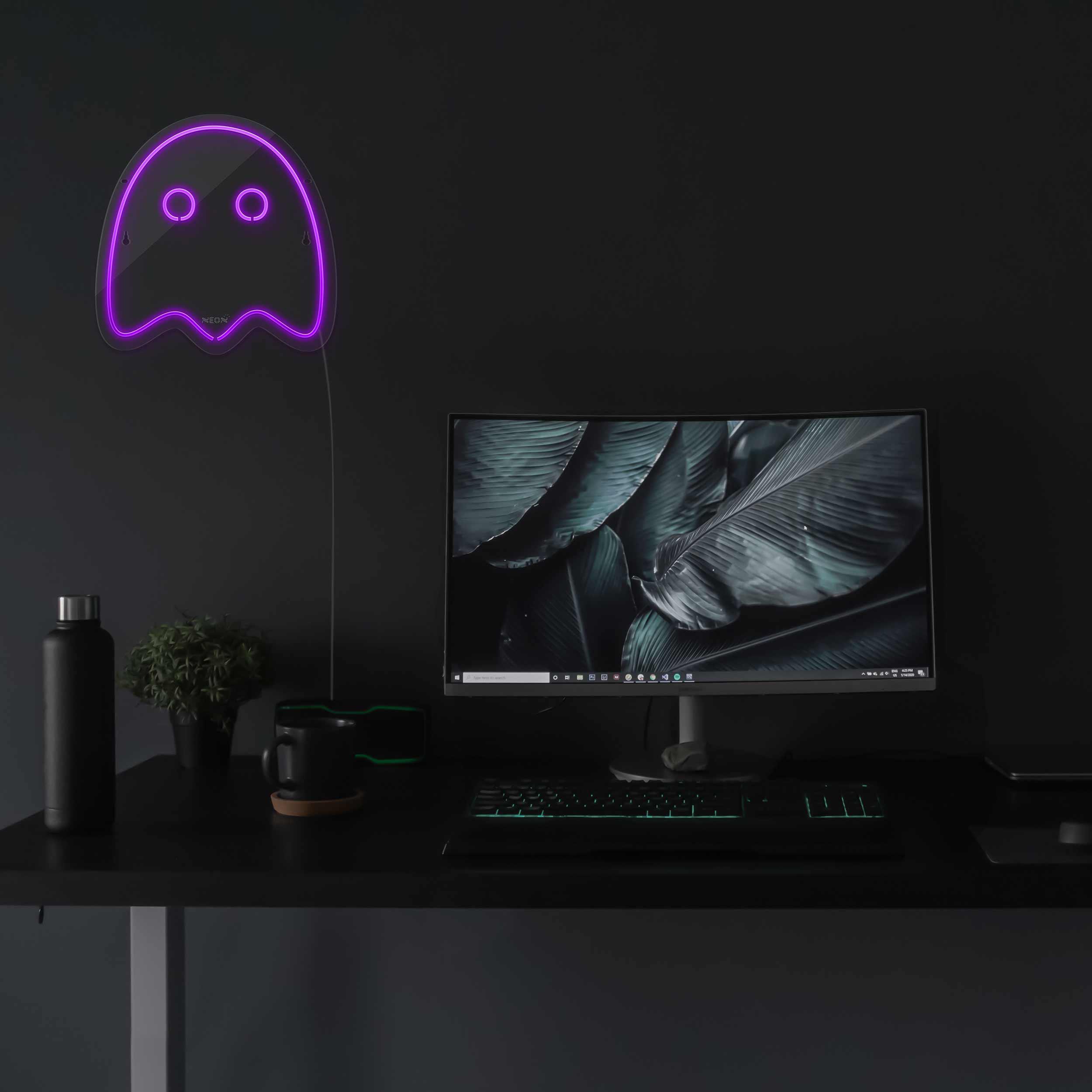 چراغ دیواری نئون دیزاین طرح Packman-2_PR