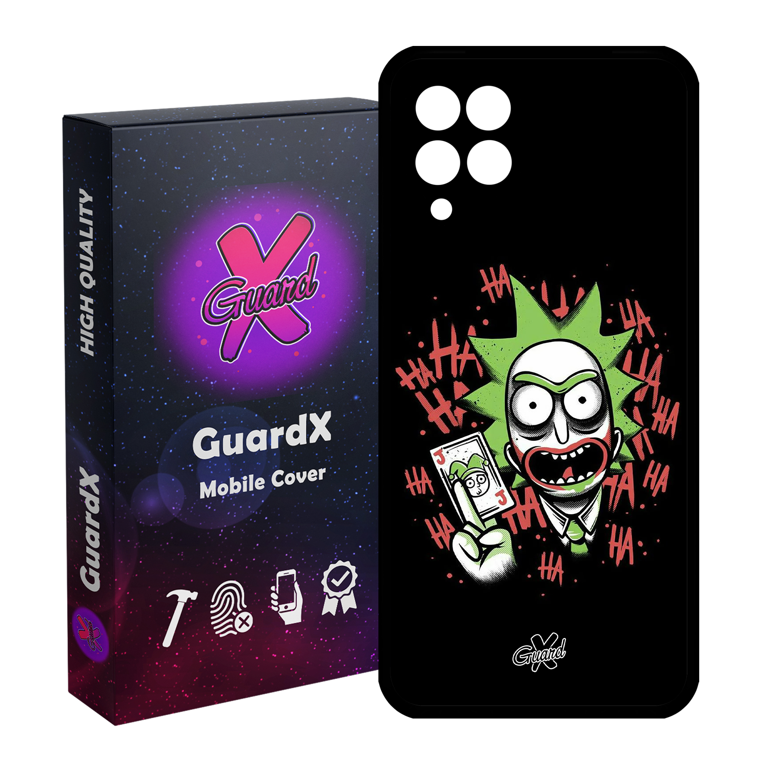 کاور گارد ایکس طرح Rick and Morty مدل Glass10151 مناسب برای گوشی موبایل سامسونگ Galaxy A22 4G