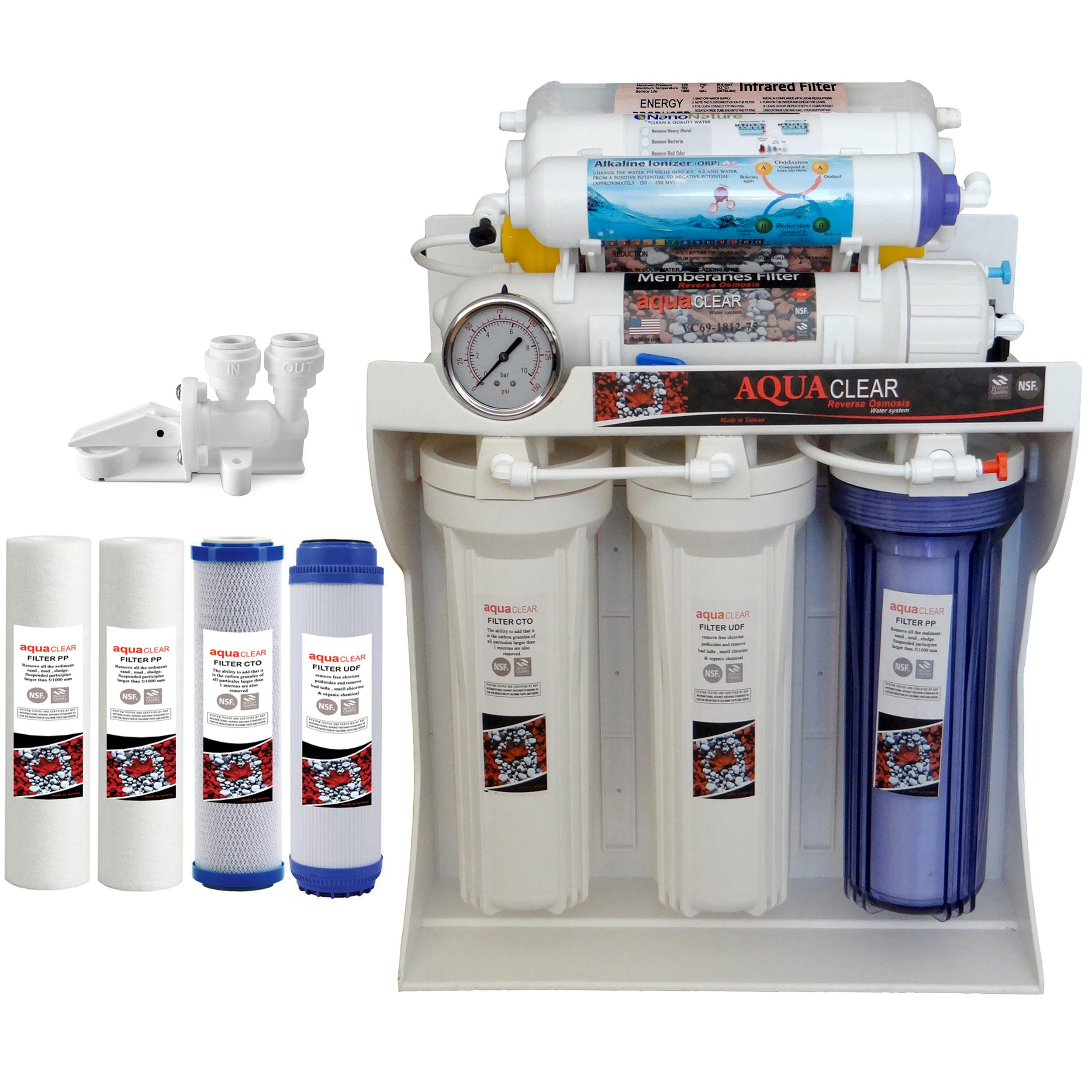 دستگاه تصفیه کننده آب آکوآ کلیر مدل CF2070 به همراه فیلتر مجموعه چهار عددی و کیت نشتی گیر