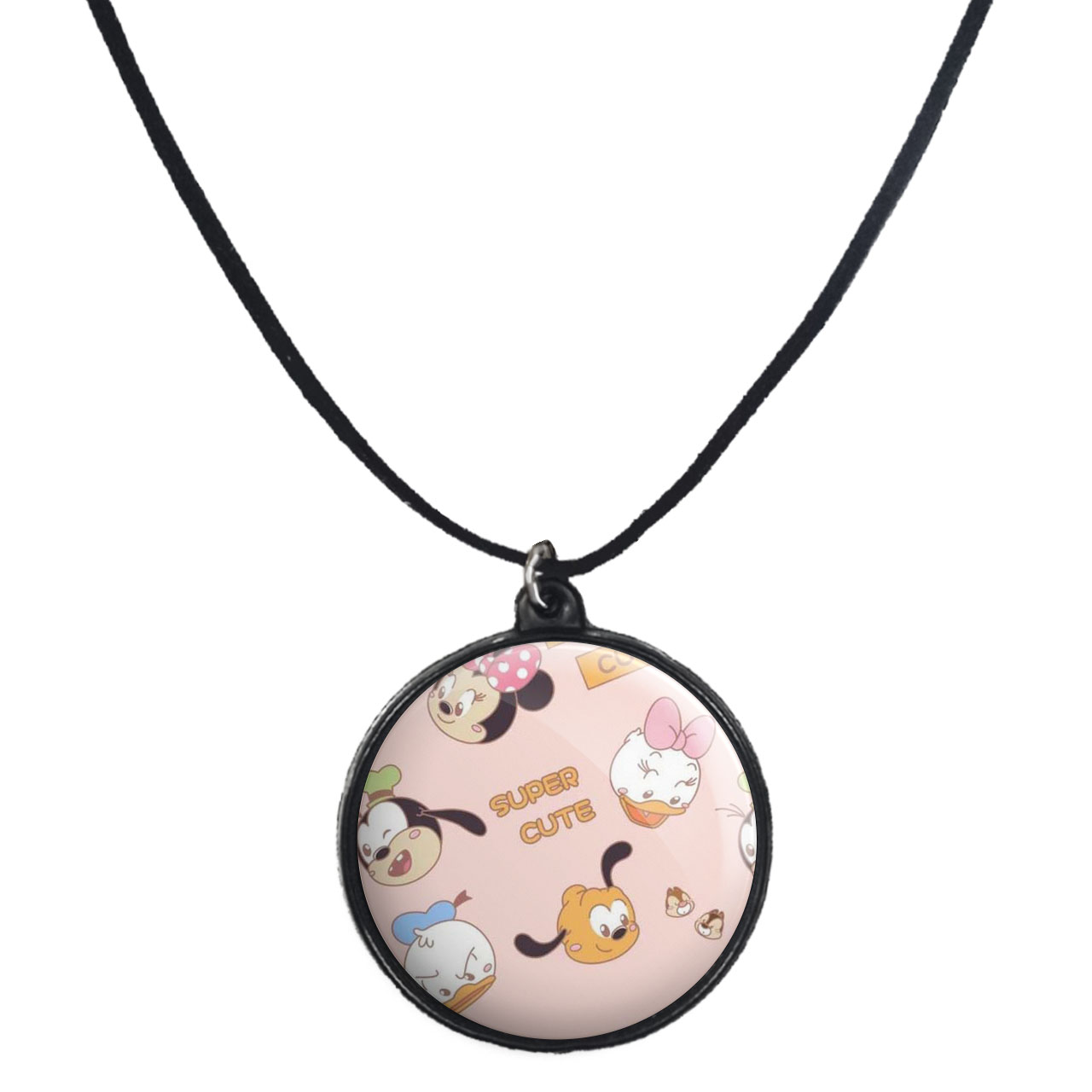 گردنبند پرمانه طرح میکی موس کد pmb.12841 مدل دو طرفه