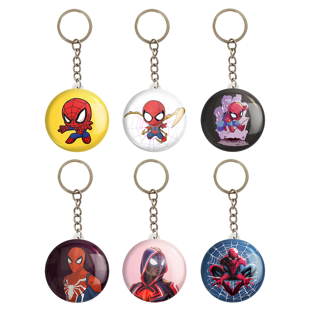 جاکلیدی خندالو مدل مرد عنکبوتی کد 599B مجموعه 6 عددی