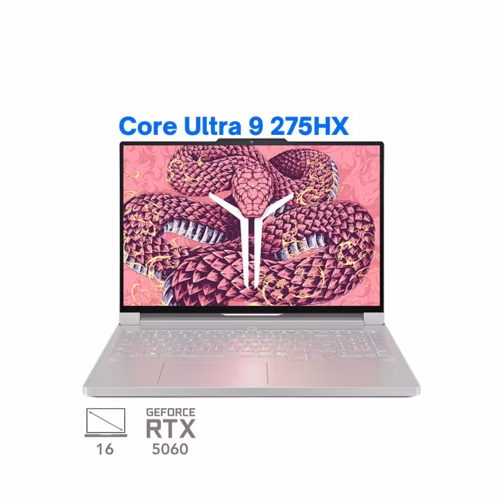 لپ تاپ گیمینگ لنوو Legion 5 Pro Y9000P Core Ultra 9 275HX, 32GB RAM, 1TB SSD, RTX 5060/5070, 2.5K 240Hz OLED, Ice White 2025