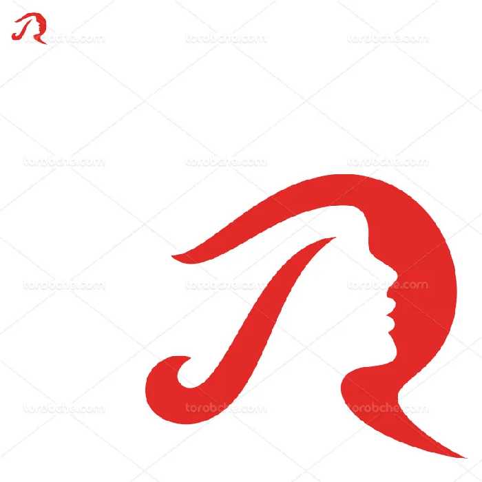 وکتور لوگو سالن زیبایی قرمز | گرافیک با طعم تربچه