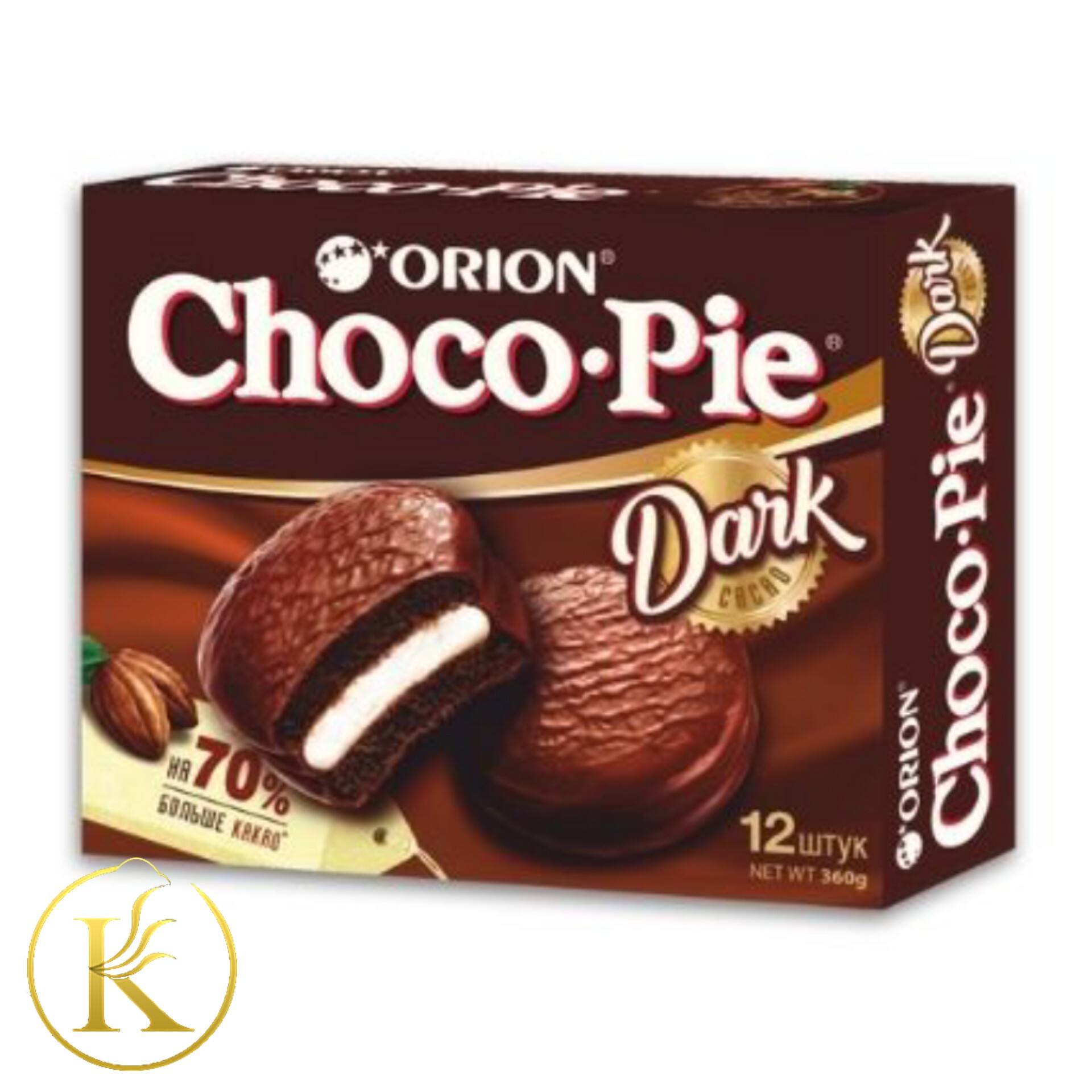 کیک شکلاتی چوکو پای تلخ 70 درصد 12 عددی choco pie