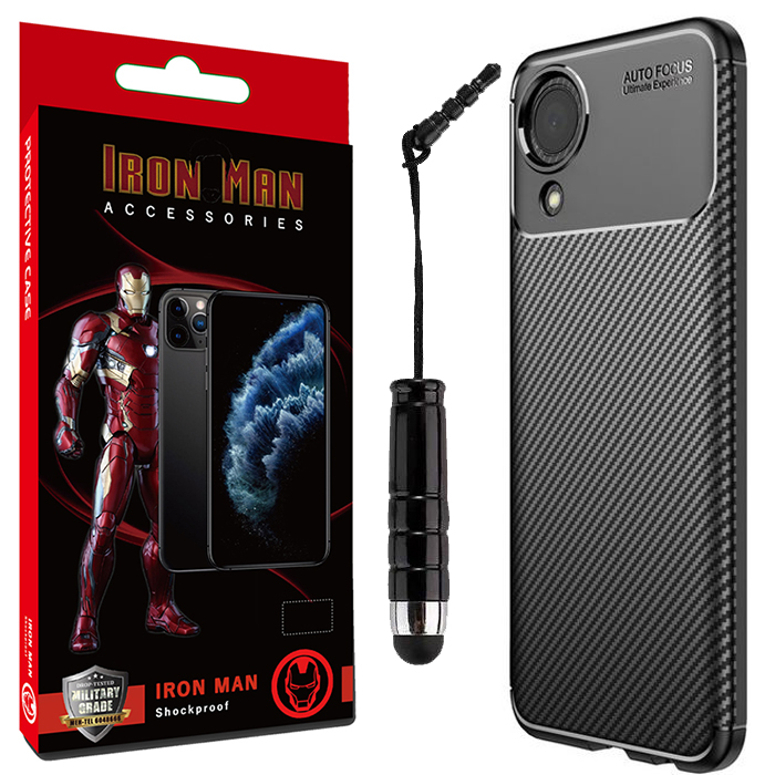 کاور آیرون من مدل AUTO FOCUS مناسب برای گوشی موبایل سامسونگ Galaxy A03 CORE به همراه قلم لمسی