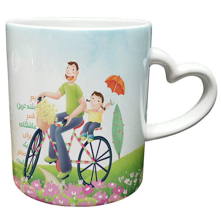 ماگ مدل دسته قلبی طرح روز پدر کد 10