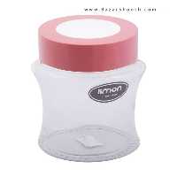 ظرف شیشه‌ای جای حبوبات 15سانتی لیمون مدل نسترن