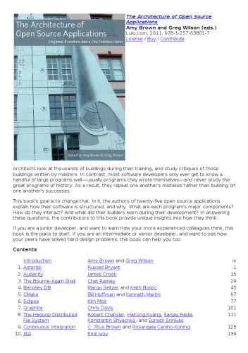 خرید و دانلود نسخه کامل کتاب The Architecture Of Open Source Applications