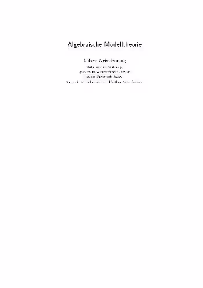 خرید و دانلود نسخه کامل کتاب Algebraische Modelltheorie 001