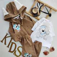 ست سه تیکه اسپرت سویشرت وتیشرت وشلوارکتان،ارسال رایگان،لباس،دخترانه،پسرانه،بچه گانه،بچگانه،کودک،پیراهن،ست