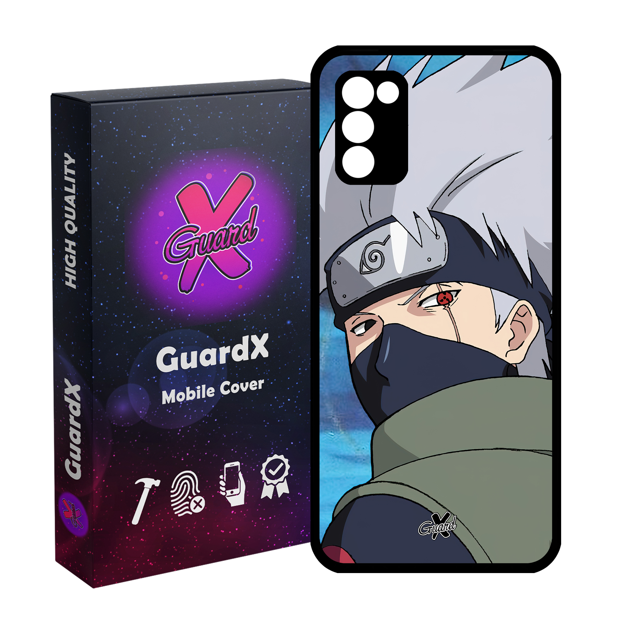 کاور گارد ایکس طرح Kakashi Anime مدل Glass10523 مناسب برای گوشی موبایل سامسونگ Galaxy A03S/A02S/M02S/F02S