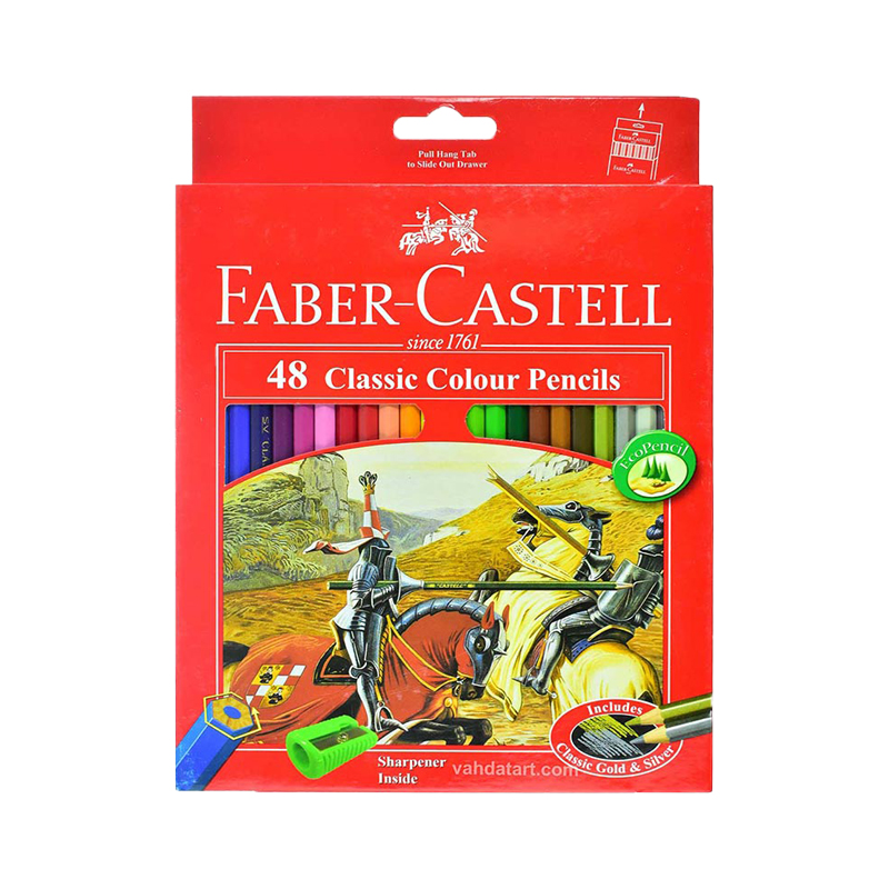 مداد رنگی 48 رنگ فابر کاستل جعبه مقوائی