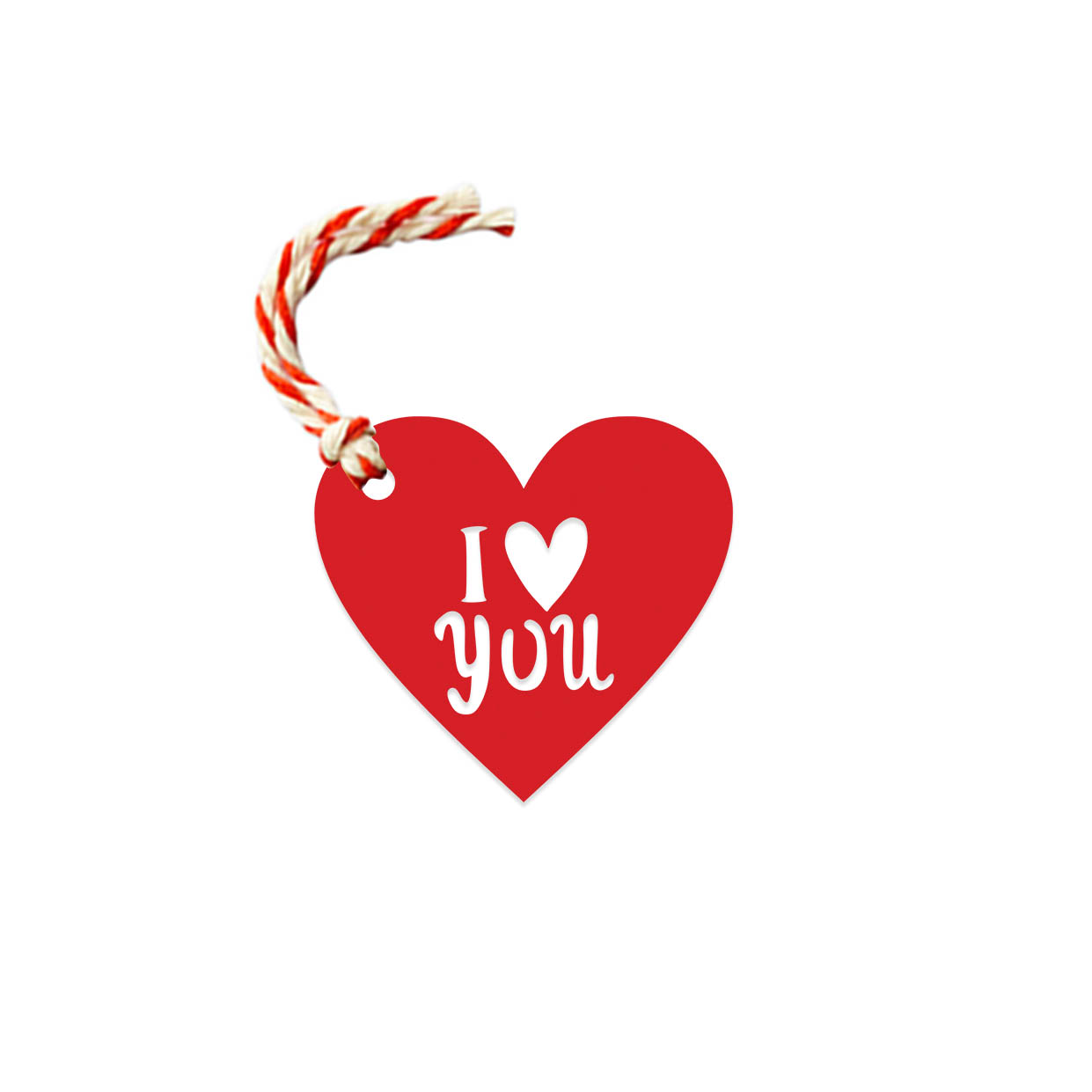 ابزار کادویی مدل گیفت تگ طرح قلب i love you مجموعه 10 عددی