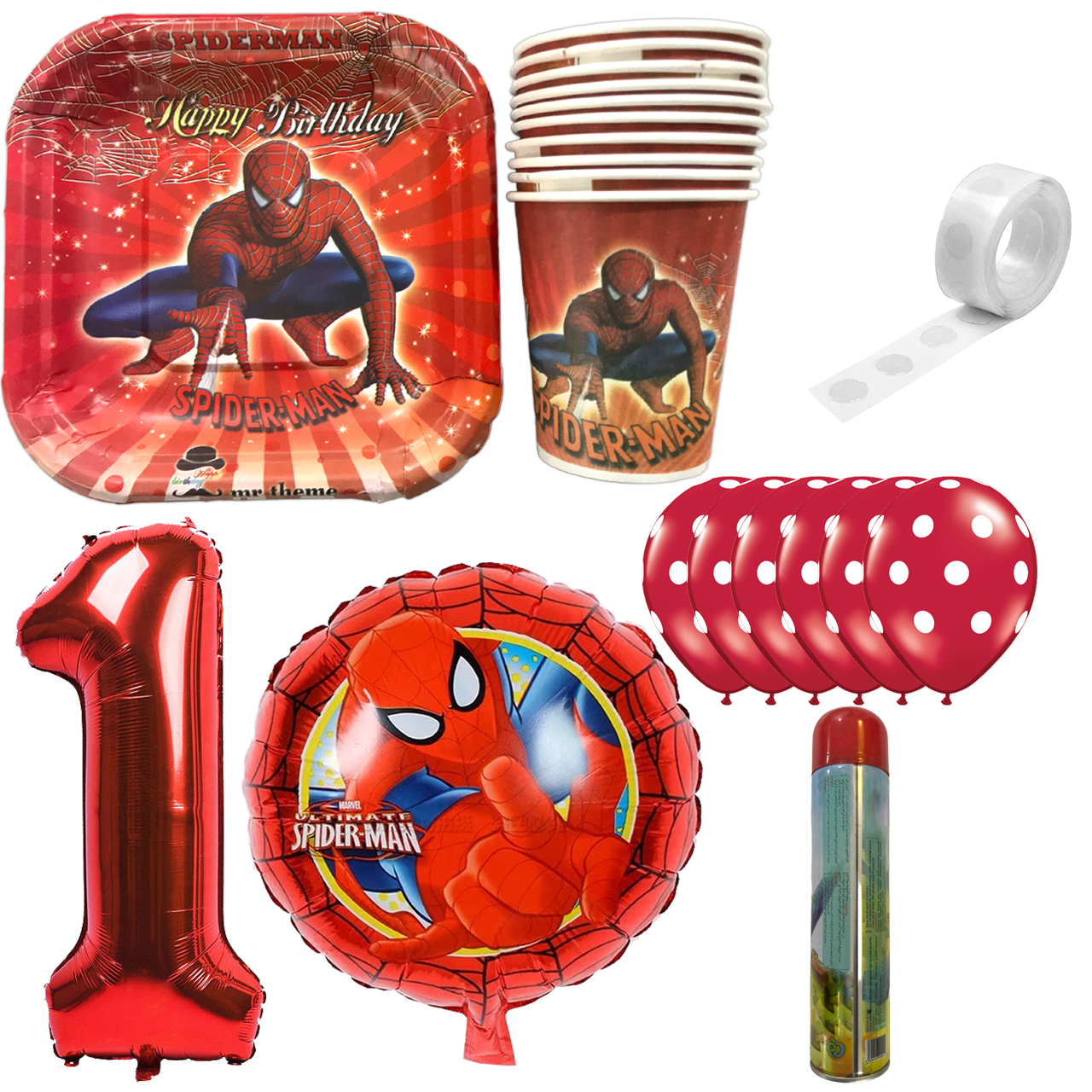 مجموعه 30 عددی تم تولد مسترتم طرح مرد عنکبوتی کد 1