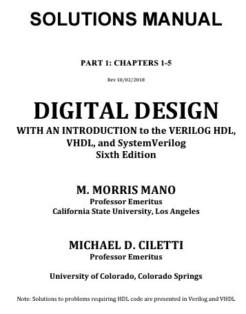 خرید و دانلود نسخه کامل کتاب Instructor's Solutions Manual for Digital Design (6th Edition) - Pdf