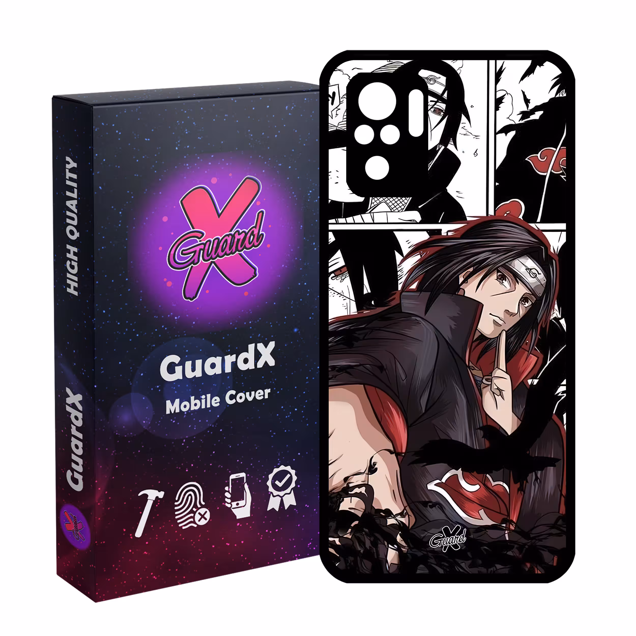 کاور گارد ایکس طرح Itachi Anime مدل Glass10550 مناسب برای گوشی موبایل شیائومی Redmi Note 10 4G/Redmi Note 10S